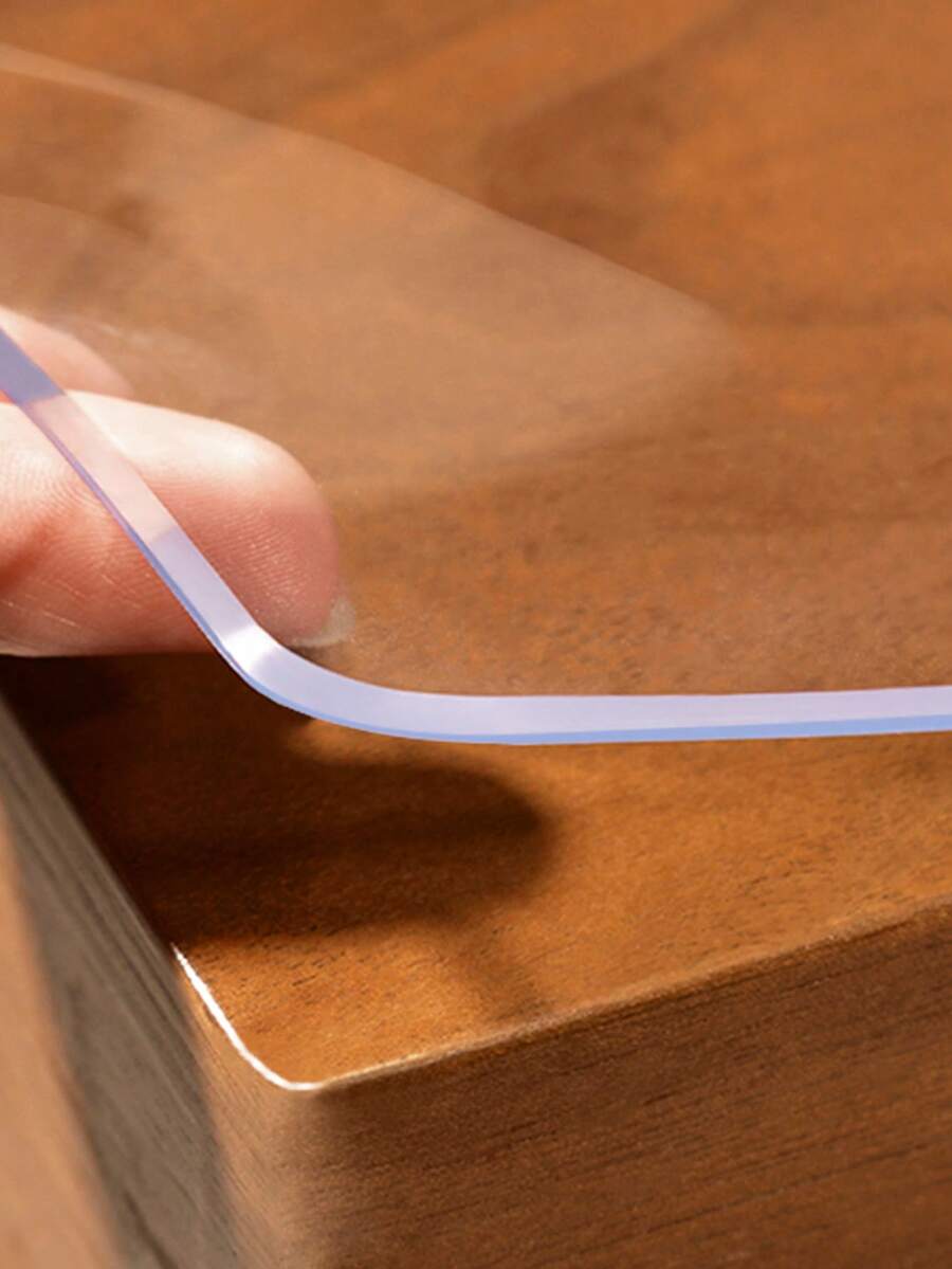 PVC Clear Table Protector - Multisize Thick Transparent Plastic Desk Cover,Scratch Resistant,Rectangular Night Stand, Office & Computer Desk, Sofa Child Table, Small Simple And Stylish Desk Protector - Transparent-1.0mm - View 1