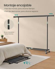 SONGMICS Clothes Drying Racks - الأسود - مشاهدة 4
