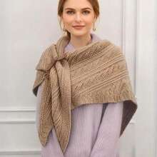 1pc Women's Knitted Belt Buckle Triangle Scarf Shawl Cardigan Vest, Suitable For Indoor, Outdoor, Travel, Office, Home, Birthday, Holiday Gift