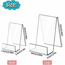 2 pezzi/6 pezzi Supporti per libri in acrilico - Trasparente come il cristallo, eleganti e contemporanei, supporti espositivi per libri, riviste, menù, album fotografici - Perfetti per uso domestico, ufficio o commerciale - Trasparente - Visualizzare 13