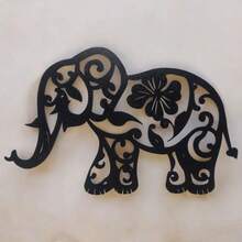 Quadro Vazado Elefante Decorativo Sala Escritório, quadro decorativo preto vazado MDF decoração