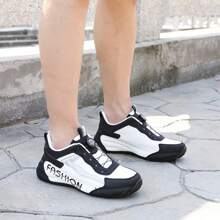 Tênis Esportivos de Malha Respirável Masculinos, Sapatos Casuais Leves para Corrida, Decoração com Botão Giratório, Tênis Chunky de Alto Padrão