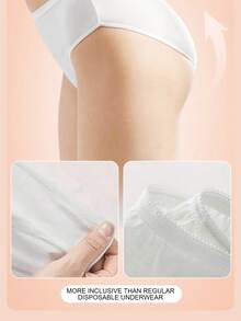 具有抗菌功效的一次性女士内裤，独立包装。非常适合孕妇、产后女性使用，也适合旅行、户外活动、经期和产后穿着。