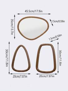1pc Antique-Style Asymmetrical Mirror For Wall, Bathroom, Living Room, Bedroom, Home Decor, Makeup And Dressing Mirror, Multi-Functional Makeup Mirror And Dressing Mirror, Wall-Mounted Makeup Mirror Back To School