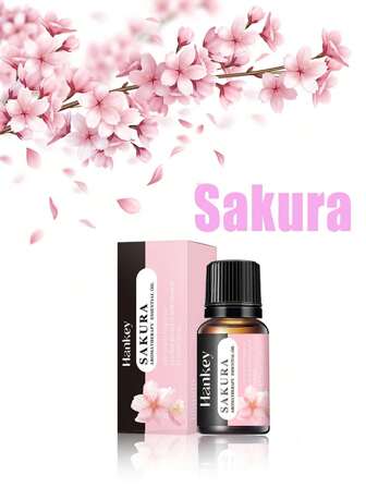 10ml Cherry Blossom Fragrance Essential Oil, Water-Soluble Aroma Refill Liquid, Relieves Fatigue, Freshens Air