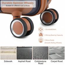 PP Hard Shell Luggage Set With 360° Spinner Wheels, TSA Lock And Telescopic Handle – Lightweight Cabin, Carry On And Check-In Suitcases In 20/24/28 Inch Sizes For Travel, Business Trips And Holidays, For Men, Women And Family Use - 藏蓝色 - 查看 8