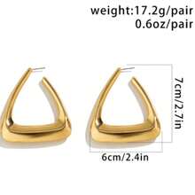 1 Pair Retro Geometric Minimalist Oversized Triangle Earrings, Fashion - Yellow Gold - View 2
