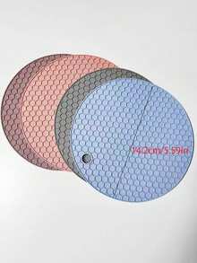 10/5/3/1pc蜂窝硅胶餐垫防滑垫锅垫桌垫隔热杯垫多功能圆形耐热硅胶垫杯垫火锅架厨房餐饮配件野餐毯 - 彩色 - 查看 2