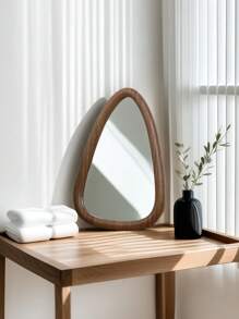 1pc Antique-Style Asymmetrical Mirror For Wall, Bathroom, Living Room, Bedroom, Home Decor, Makeup And Dressing Mirror, Multi-Functional Makeup Mirror And Dressing Mirror, Wall-Mounted Makeup Mirror Back To School