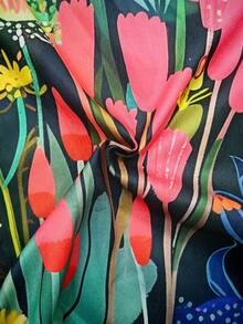 Plus Size Women's Flower Printed Leaf Pattern Full Body Printed Front Breasted Shirt,Women's Blouse - màu xanh lá - Xem 4