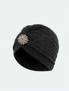 1pc Fashion Solid Color Casual Polyester Sequin Patchwork Twisted Head Wrap Cap, Suitable For Everyday Wear, All Season Hair Sleep Cap - B - View 13
