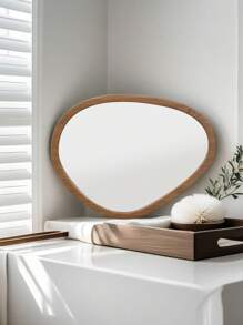 1pc Antique-Style Asymmetrical Mirror For Wall, Bathroom, Living Room, Bedroom, Home Decor, Makeup And Dressing Mirror, Multi-Functional Makeup Mirror And Dressing Mirror, Wall-Mounted Makeup Mirror Back To School
