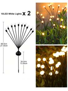 Solar Garden Lights, 1/2Pcs Starburst Swaying Light - Swaying When Wind Blows, Solar Lights Outdoor Decorative, Color Changing RGB Light For Yard Patio Pathway Decoration