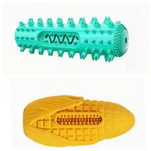 Juguete indestructible para perros que muerden agresivamente, juguetes de masticar duros y chillones con sabor a tocino, juguete para limpiar los dientes del perro para razas medianas y grandes, mantiene al perro ocupado (Amarillo)