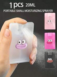 1 pieza Botella de spray de plástico con forma de tarjeta con capacidad de 20ml, 4 colores diferentes de boca interesante (rosa, blanco, rojo, negro), rellenable y utilizable, puede almacenar perfume, alcohol, agua desmaquillante