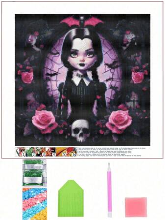 1 st Ghost 5D diamantmålningsset, ramlös DIY-hantverkskonst, utsökt rumsdekor. Diamantmålningsset med helrunda diamanter DIY, fritid, stresslindring, handgjord prickeffekt perfekt, Halloweendekorationspresent