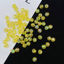 200 peças de contas transparentes de canto AB coloridas de 6 mm com furo reto em acrílico, acessórios de contas para DIY de colar, pulseira, brincos, joias e suprimentos de artesanato de contas