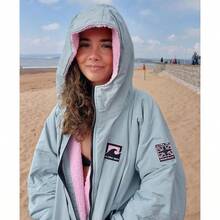 Ultra Dry Waterproof Changing Robe With Soft Warm Sherpa Fce Lining Changing Robes Adult Womens Mens For Swimming Surfing And Water-Sports - M - View 2