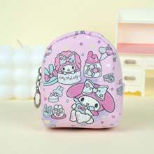 Sanrio Sanrio 1pc Girl Style Storage Bag, Cute Data Cable, Key, Change And Sanitary Pad Storage, Fashionable Storage Mini Keychain Small Bag