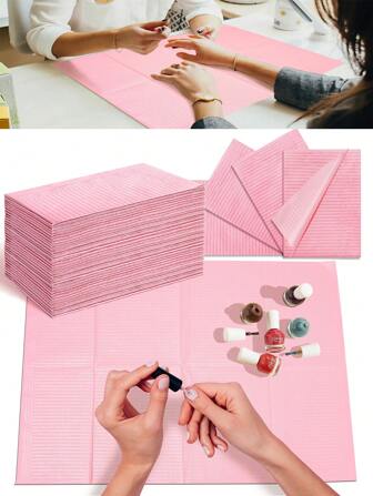 Disposable Nail Art Table Mat 200/125/100/50/20/10 Pcs ,13"X18" Nail Art Table Towels Mat,3 Ply Nail Napkins For Acrylic, Nail Art Mat Paper Sheet, Waterproof Nail Tips Art Paper For Home Salon