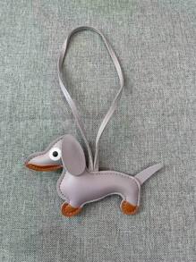 1pc Cute Dachshund Charm Pendant Accessory, Faux Leather Sausage Dog Bag Charm/Keychain, Korean INS Style Car Accessories School Cartoon