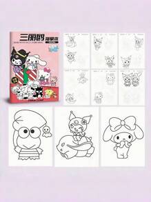 Sanrio 1 Peça Caderno de Esboços de Rastreamento Infantil Sanrio, Caderno de Desenho de Linha de Desenho Animado, Álbum de Pintura de Esboço Simples para Iniciantes (Alguns Padrões Podem Ser Enviados Aleatoriamente), Presente de Halloween, Presente de Natal