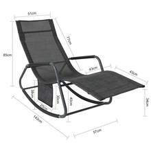 SoBuy OGS47-HG, Outdoor Garden Rocking Chair Relaxing Chair Recliner Sun Lounger With Side Bag, Light Grey - Black - View 3