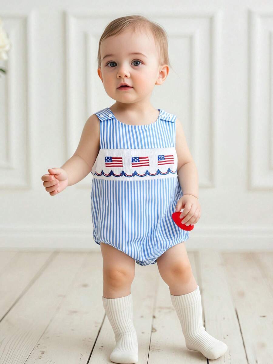 Infant Baby Girl Boy 4th Of July Outfit Boy Girl American Flag Bubble ...