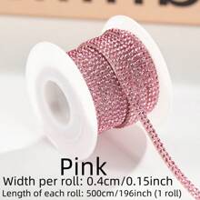 5m Self-Adhesive Rhinestone Tassel Trim - 2 Rows, Solid Color, Suitable For Car Decor, Parties, Birthdays, Weddings, Clothing, Shoes, Hats, Crafts - Thematic Stickers, Best For Christmas
