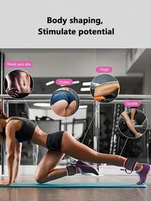 6pcs Ankle Resistance Bands Kit - Strengthen Legs And Police Training Gear With Adjustable Cuffs - TPE Material For Effective Exercise - Black - View 2