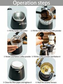 Cafetera moka octagonal clásica con asa, filtro reutilizable, operación manual, adecuada para la cocina del hogar y para volver al colegio