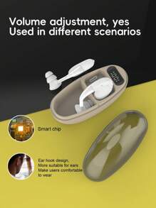 1 Pair Of Hearing-Aid Headphones-Charging Bin, Hearing Aid/Amplifier Suitable For The Elderly, Rechargeable Hearing Aid Suitable For The Elderly, The Best Hearing Aid Suitable For The Elderly With Noise Cancellation Function And Volume Control.