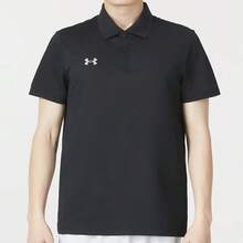 Under Armour 男士 2026 新款训练健身休闲 Polo 衫，透气短袖，23500507-001 - 黑色 - 查看 1