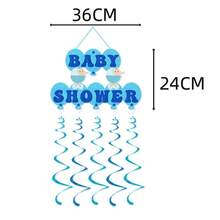 New Gender Reveal Party Decorations 3D Spiral Door Hanging Decor, Pink & Blue Room Wall Backdrop, Birthday Party Ceiling Hanging Ornament, Non-Woven Fabric DIY With Ropes & Hooks