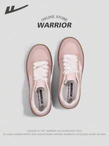 WARRIOR Serie de Guerreros: Regalo del Día de San Valentín - 1 par de zapatillas de running nuevas para mujer 2025, con cordones frontales de corte bajo, color rosa, diseño bordado de seda, planas, aptas para correr al aire libre y deportes, cómodas para el pie, adecuadas para todas las estaciones