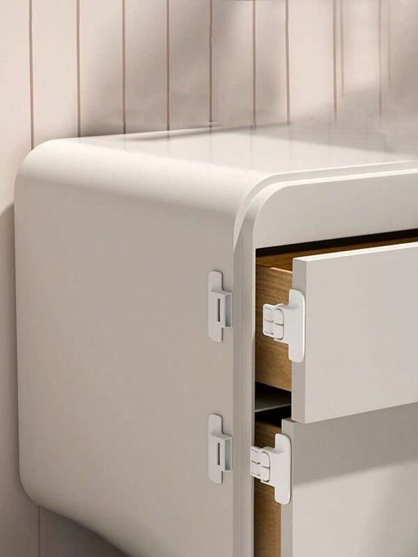 6pcs/12pcs Kids Lock, Fridge Door Fixed Buckle Without Drilling, Applicable For Fridge, Drawers, Cabinets, Washing Machine - Multifunctional Closures