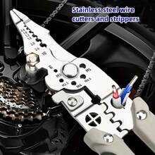 [9-In-1 Multi-Function Electrician Pliers] A Versatile Wire Stripper - 2024 Upgraded 9-In-1 Multi-Function Electrician Pliers, Wire Cutters, Wire Strippers, Wire Crimpers, Golden Metal Cutters, Manual Industrial-Grade Pliers For Wire Stripping, Crimping, And Electrical Work (1 Piece)