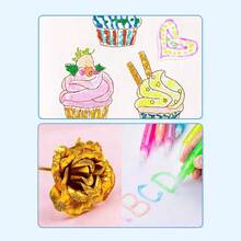 10pcs Colorful Glitter Chalk, Colored Adhesive, Art Drawing Paper Crafts, Painting Phone Case, Gel Glue Pen, Painting & Graffiti Tools, Gold & Silver Powder Colored Pens, Back To School - Multicolor - View 3