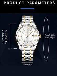 Men's Casual Business Quartz Watch With Calendar, Stainless Steel Strap, Suitable For Daily Life Decoration And Holiday Gifts - Multicolor - View 10