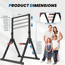 DOBESTS Foldable Power Tower Dip Station Pull Up Bar Free Stand Fitn Equipment For Home Gym Strength Training 700 LBSHeight Adjustable Multifunctional Triangular Legs - BlackStyle21 - View 2
