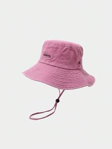 1pc Unisex Heart Graphic Bucket Hat, Fashion Versatile Sun Hat Suitable For Outdoor Use - Pink - View 3