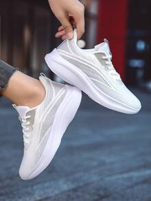 2025 新款女士休闲运动百搭透气鞋软底 - 淺灰色 - 查看 2