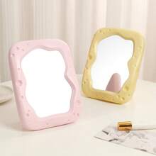 1 Peça Espelho de Maquiagem Minimalista Assimétrico em Formato de Queijo, Espelho de Toucador Grande para Dormitório de Estudante