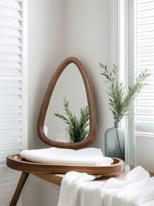 1pc Antique-Style Asymmetrical Mirror For Wall, Bathroom, Living Room, Bedroom, Home Decor, Makeup And Dressing Mirror, Multi-Functional Makeup Mirror And Dressing Mirror, Wall-Mounted Makeup Mirror Back To School