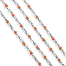1 M/Piece 304 Stainless Steel Multi-Color Bead Chain Enamel Drip Oil Side Chain Necklace Bracelet Fashion Accessories DIY Jewelry Accessories Necklace Bracelet