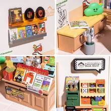 Robotime Rolife Miniature House With LED Lights - DIY Dollhouse Model Kit For Adults And Teens, Cute Mini House Kit, Creative Gift For Women - Fascinating Book Store - View 6