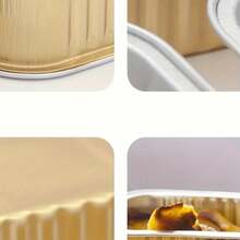 40pcs (20pcs Boxes + 20pcs Lids) Mini Rectangular Aluminum Foil Baking Pans With Lids, For Baking Cups, Cake Molds And Mini Cupcakes. These Rectangular Cake Molds Are Perfect For Gifts And Daily Baking