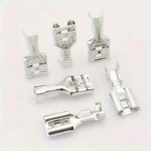 100pcs 6.3mm Female Spade Auto Connector Crimp Terminals - Copper