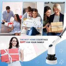 2025 13-In-1 Electric Rotary Scrubber, Dual Adjustable Speed Cordless Electric Scrubber For Cleaning, Adjustable And Removable Handle Shower Scrubber With 9 Replaceable Brush Heads For Floors, Bathrooms, Tubs, Tile