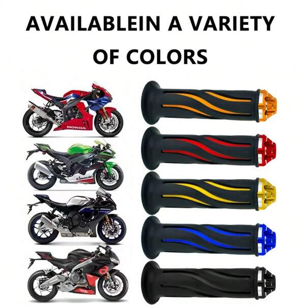 قبضات مقود الدراجة النارية ذات اللونين المخطط، مزيج متعدد الألوان يعكس أسلوب قيادة فريد